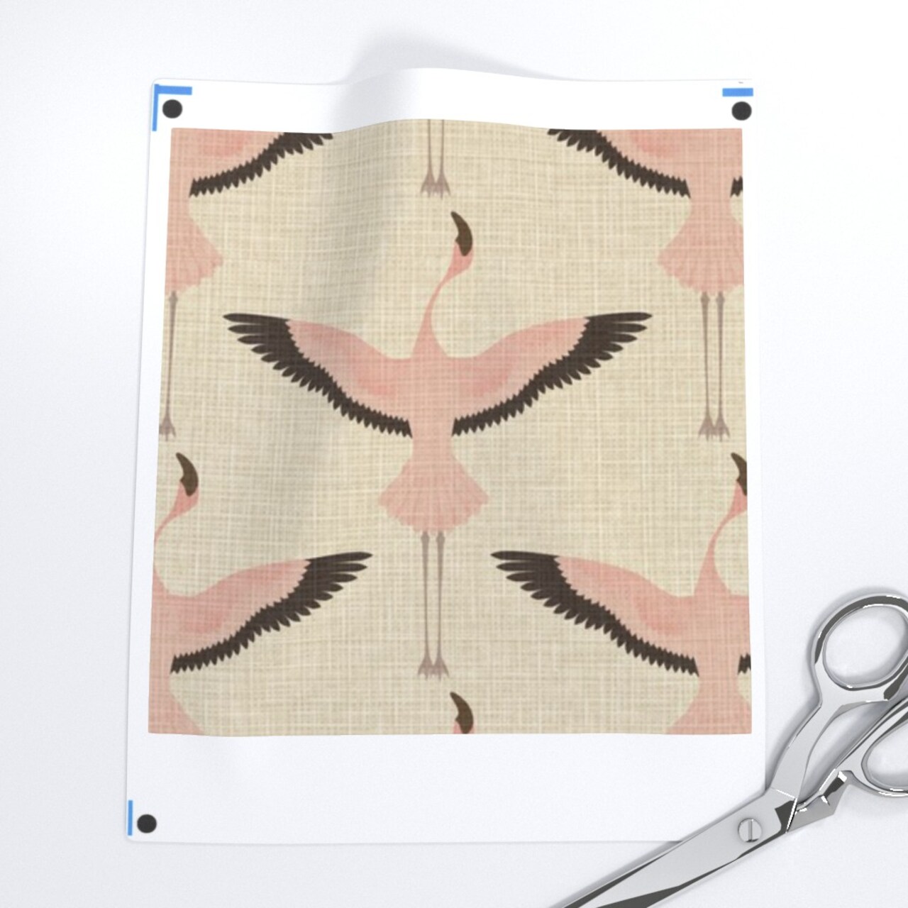 Flamingos Natural Bird Retro Birds Japanese Art Deco Flamingo Custom Pre-pasted Wallpaper by Spoonflower Pre-Pasted Wallpaper 2FT Wide